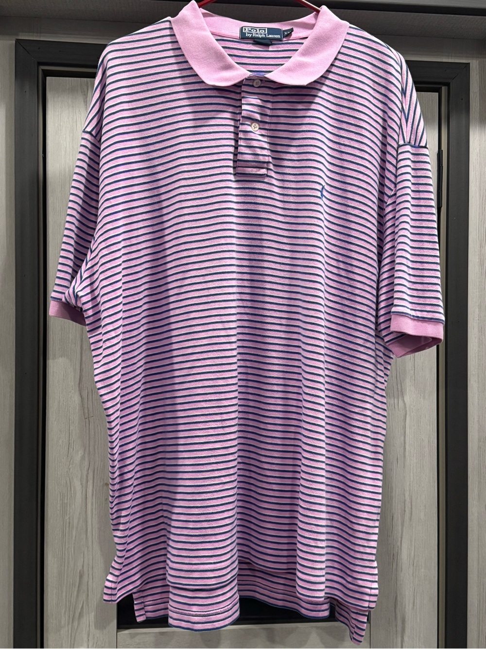 Polo by Ralph Lauren Pink and Navy Stripe Polo Shirt
